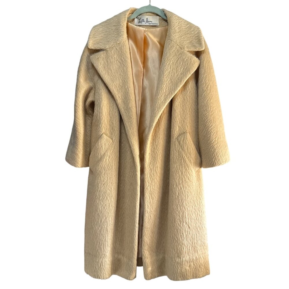 Vintage 1950’s Lilli Ann Paris San Francisco Womens Beige Wool Blend  Swing Coat